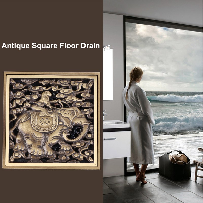 Floor Drain Antique Full Copper Shower Drain Kit for Kitchen