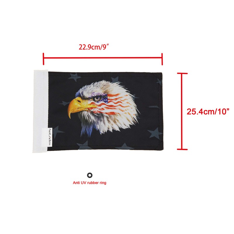 Hot Rides Durable Motorcycle Flag Bald Eagle 6 x 9