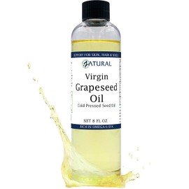 Zatural Grapeseed Oil Organically Grown 100% Pure Cold Pressed Virgin High Tempurature Cooking Oil (8oz)