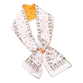 Culinavog Satin Silk Scarf, Bandana Cloth, Square Scarves Silk, Women's Silk Scarves, Rabbit Tie Double Layer, Soft Square Silk Scarf for Blazer, Coat, Dress, golden