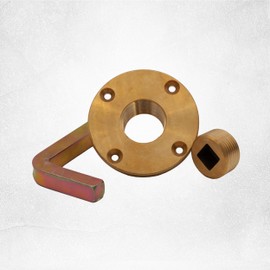 Hydrasearch Buck Algonquin | 1" NPT Drain Plug Assembly - Flange Style | Includes Bronze Plug & Wrench | 85-5-5-5 Bronze | MPN: 00DP100