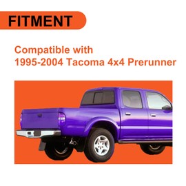 ECOTRIC Mud Flaps Compatible with 1995-2004 Toyota Tacoma 4x4 Prerunner with 6-Lug Wheels, 4 Pcs Fender Flares Splash Guard Mud Flap