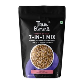True Elements 7 in 1 Super Seeds & Nut Mix 8 Oz - (Roasted Pumpkin Seeds, Watermelon Seeds, Sunflower Seeds, Flax Seeds, Soyanuts, White Sesame & Chia Seeds)
