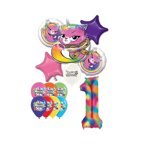 Rainbow Butterfly Unicorn Kitty 1st Birthday Party Event Bouquet of