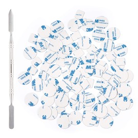 Allwon 100pcs Metal Stickers for Magnetic Palette Empty Eyeshadow Makeup Palette + Depot Spatula (50pcs Round + 50pcs Square)
