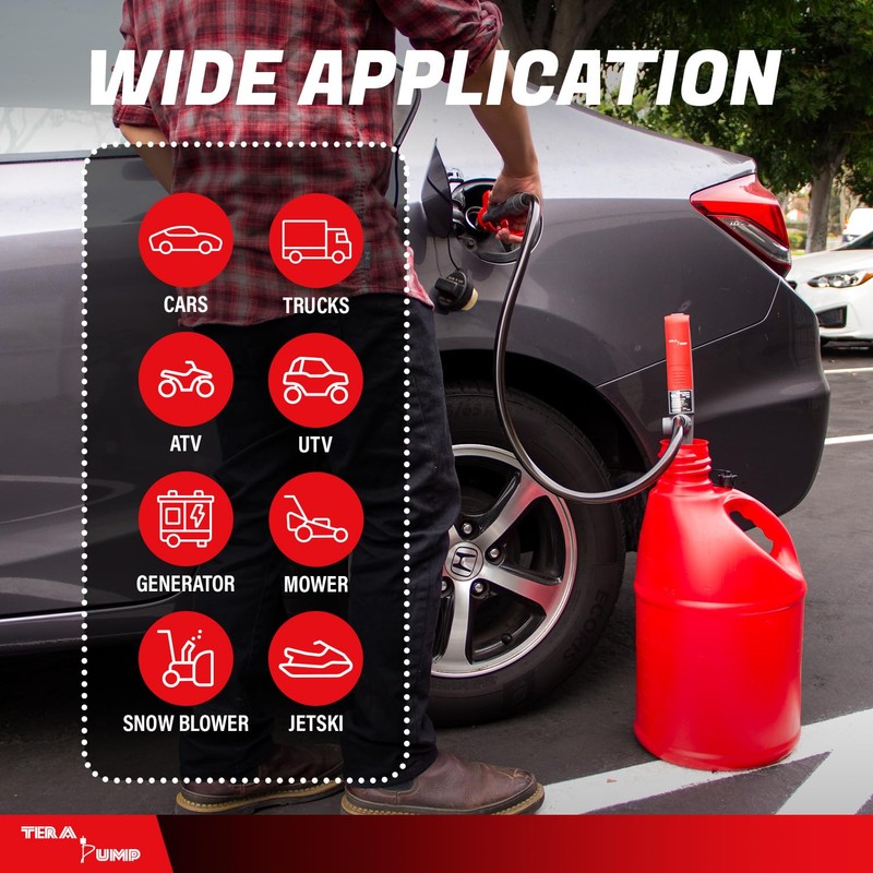 TERA PUMP Battery Operated Fuel Transfer Pump - Telescopic Intake