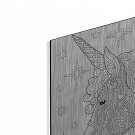 Luxe Metal Art 'Coloring Book Unicorn' by Luxe Portfolio, Metal Wall Art, 24"x24"