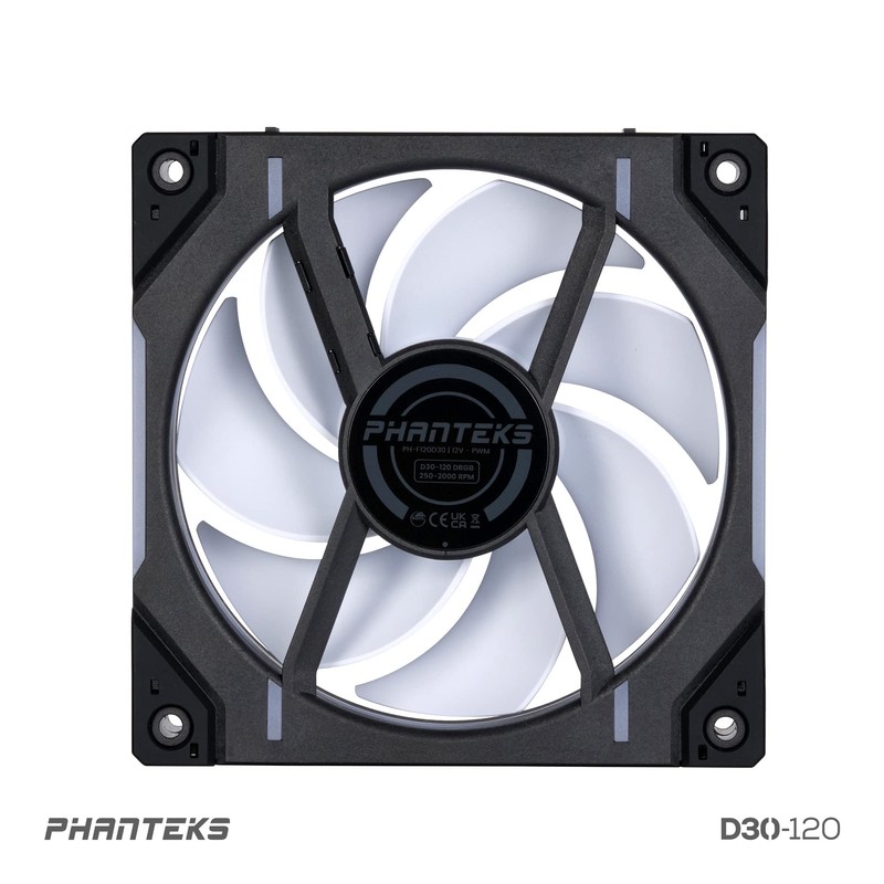 PHANTEKS D30 PWM Regular Airflow D-RGB Fan - 120mm -