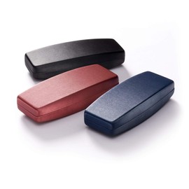 FEFI Large Hard Case Glasses Case in Silk Look - Size L, midnight blue