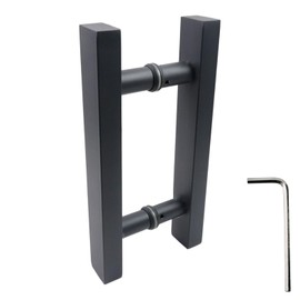 T Tulead 7-Inch Push Pull Door Handle Stainless Steel Double Sided Door Handles Glass Door Wooden Door Handle Pulls Grey
