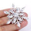 EVER FAITH Full CZ Marquise Shape Winter Snowflake Flower Brooch