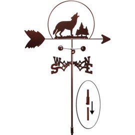 SWEN Products Wolf Howling in The Wild Weathervane (Garden Stake Included)