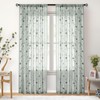 HOMEIDEAS Sage Green Sheer Curtains 84 Inches Long 2 Panels