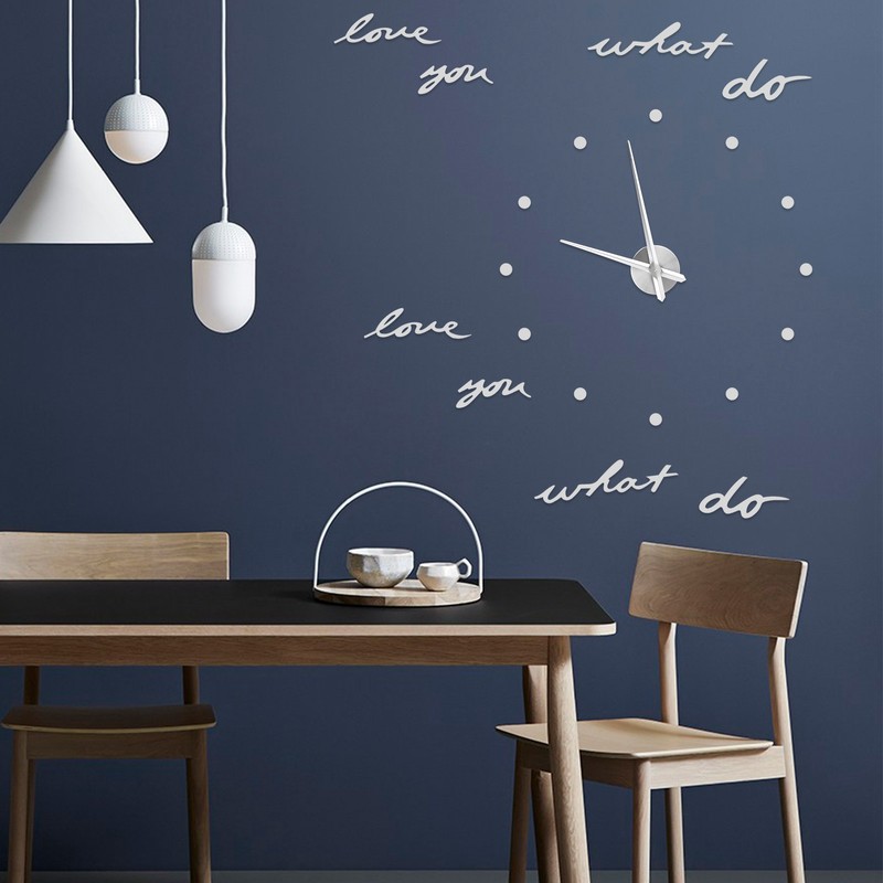 Innovative DIY Wall Clock Stylish Mirror Surface Sticker Clock Modern