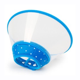 Pet Cone,Dog Cone Adjustable Collar,Protect The Neck Surgery Recovery,for Puppies,Small Dogs and Cats (S, White,Bule)