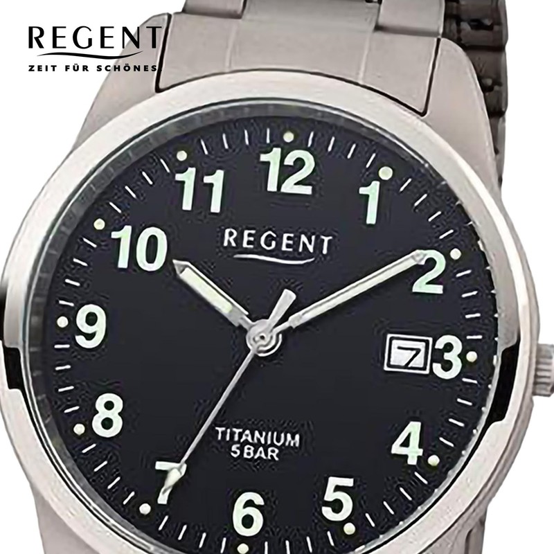 REGENT Men's Watch with Design Titanium Link Bracelet and Titanium