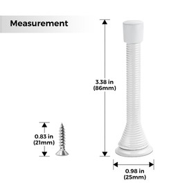 Ravinte Door Stoppers, 6 Pack White Spring Door Stops with Rubber Bumper, Door Stoppers for Bottom of Door