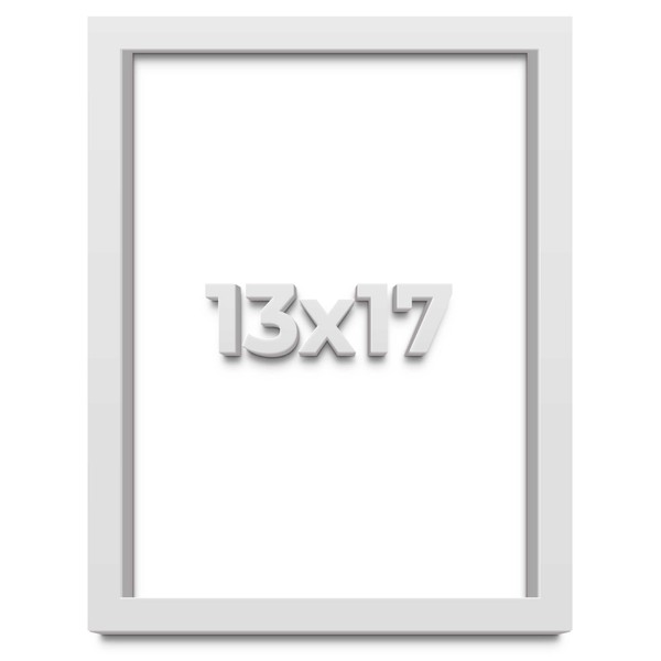 13x17 Shadow Box White High Gloss Solid Wood Display Frame