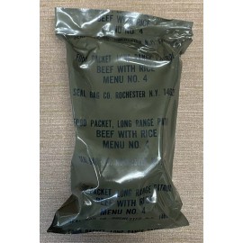 USGI, 1977, Food Packet Long Range Patrol, Menu No. 4 Beef with Rice