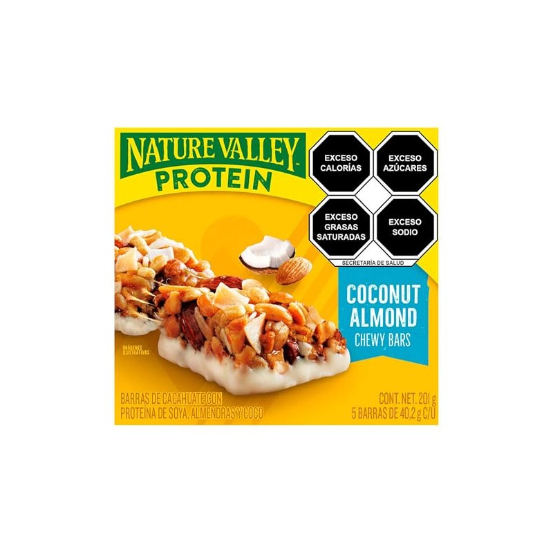 Nature Valley Protein Chewy Snack Bars, Coconut Almond, 5 Bars,
