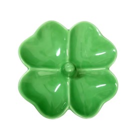Mellshy Four Leaf Clover Ceramic Ring Dish Decorative Trinket Jewelry Dish Ring Holder Jewelry Holder Trinket Tray Plate for Rings Earrings Necklace Organizer