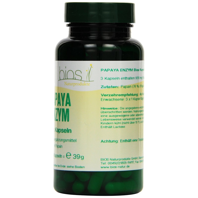 Bios Papaya Enzym, 100 Kapseln, 1er Pack (1 x 39
