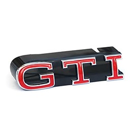 Volkswagen 1S0853679CKRR Lettering GTI Radiator Grille Emblem Logo Sign, Chrome/Red
