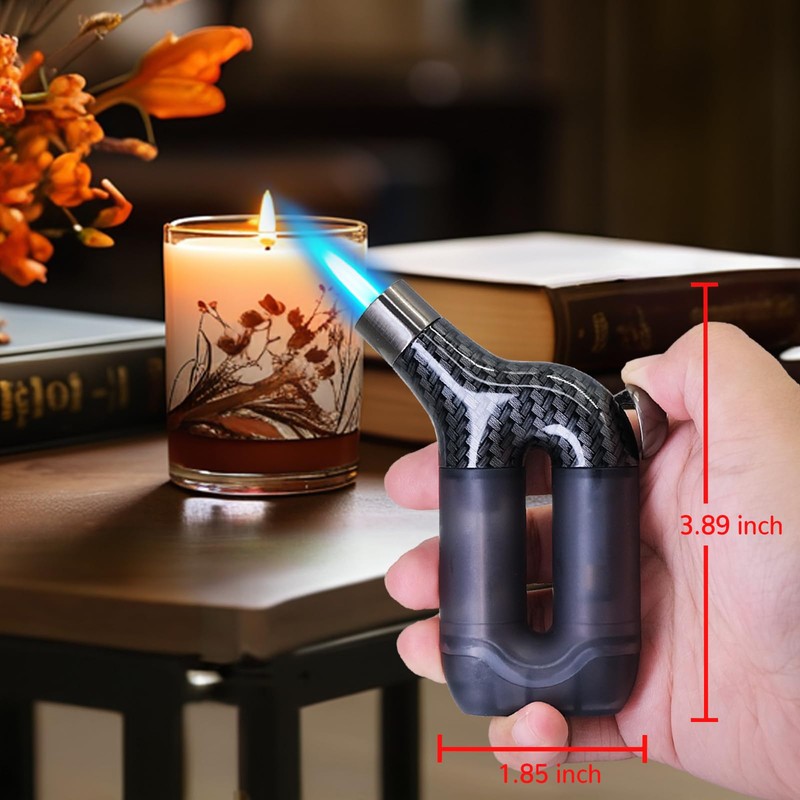 Laffizz 2 Pack Torch Lighter Single Jet Flame Refillable Butane