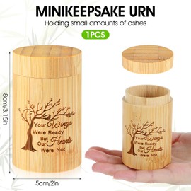 Wooden Urns for Human Ash, Small Urns for Human Ashes Keepsake with Tree and Wish Word, Beautifully Wood 3x2 In Keepsake Urn for Humans or Pet Ash, Refined Hard Wood Urn Pet Supplies for Dog Cat Ashes