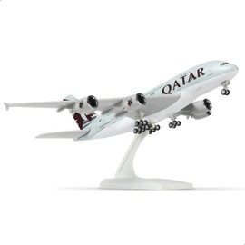 QIYUMOKE 1/240 A380 Qatar Airways Airplane Model Kit (Total Length 30 cm) Airbus A380 Resin Airplane Model with Display Stand for Adult Aviation Gift and Display Decoration