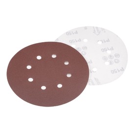 Kozelo 10 Pcs Sanding Discs Hook and Loop Backing - [7 Inch x 150 Grits] Aluminum Oxide Sandpapers for Orbital Sander Round Sanding Papers, 8 Holes