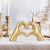 Wisifayardin Large Gold Heart Hands Statue Decor Golden Modern Abstract