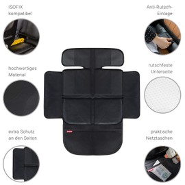 HerzensKind Premium Child Seat Pad (Short), The Best Protection for Your Car Seats, Universal Car Seat Protector for Textile and Leather Seats, ISOfix-Compatible Seat Protector, Fits Under Any Child Seat