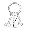 Men Gift 3D Ruler Wrench Hammer Pendant Key Chain Ring