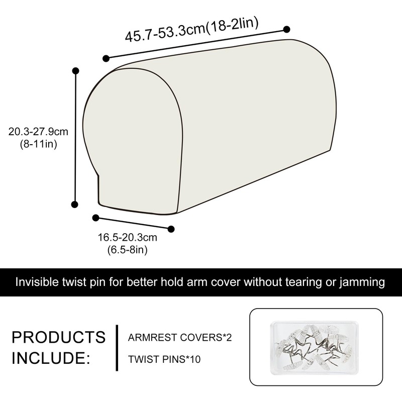 Avtytsda Stretch Armrest Covers Soft Plush Armrest Covers Couch Arm