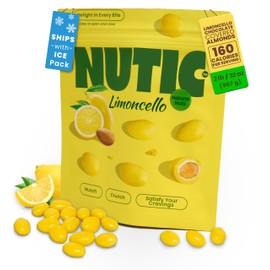 Nutic Lemoncello Chocolate Covered Almonds - 2 Lb. Roasted Almond in White Chocolate & Lemon Creme Candy. Citrus Bliss Flavors for Perfect Snacks & Gifts, Made in USA - (Pack of 1)