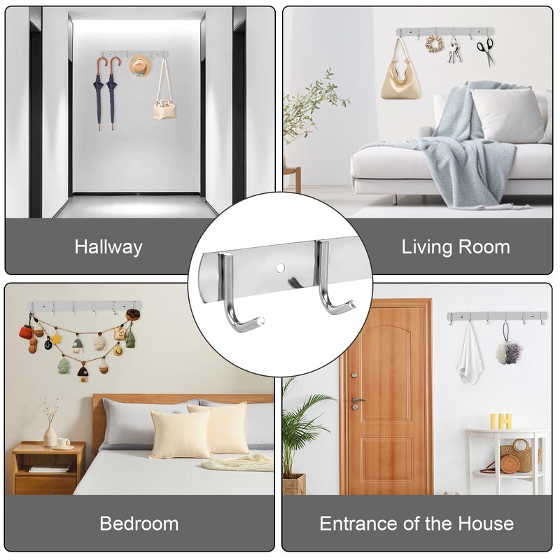 DELAESI Hook Rack Kitchen Pack of 2 Coat Rack Hook