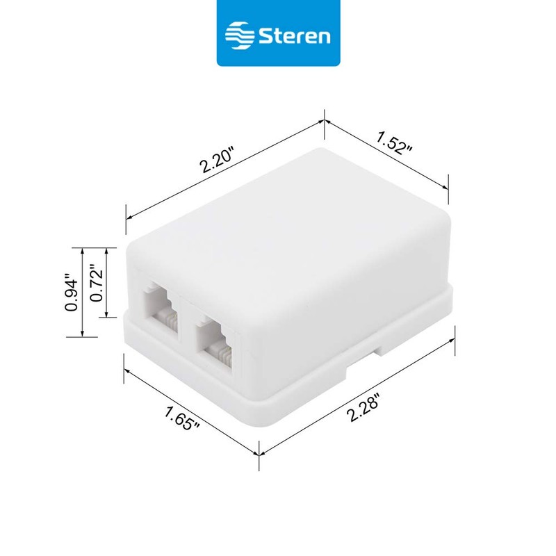 STEREN Phone Jack Wall Plate - Jack Box - White