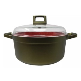 Aquila Batería De Cocina Alfa 4 Pz Cerámica Compatible Inducción Color Verde-militar