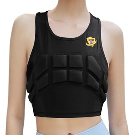 Dialudon Women's Impact Chest Rib Protector Padded Compression Vest for Youth Soccer Basketball Football Rugby Softball