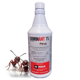 Dominant 1% Liquid Ant Bait, Borax-Based Formula, Attracts and eliminates Sweet-Feeding Ants, Effective for Large and Multi-Queen Colonies, Indoor and Outdoor Use, 1 Quart
