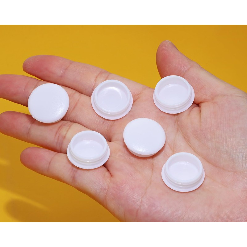 ONLYKXY 50pcs White Plastic Round Snap in Type Locking Furniture