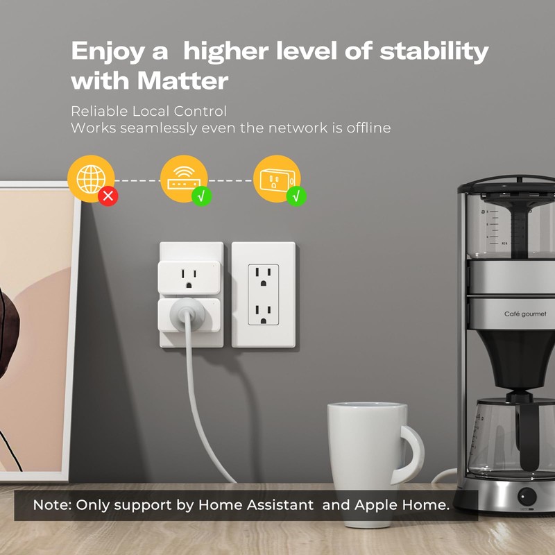 THIRDREALITY Smart Plug M3 4 Pack,Matter Over WiFi,15A/1800W Max,ETL Certified,Compact