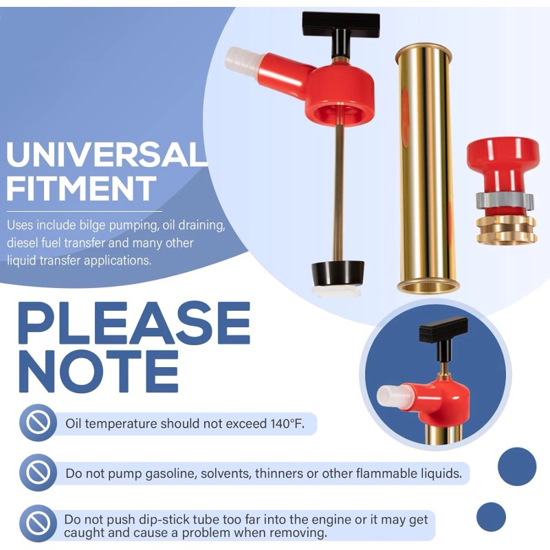 VMSHOP 34060-0130 Universal Marine Engine Oil Drain Hand Pump for