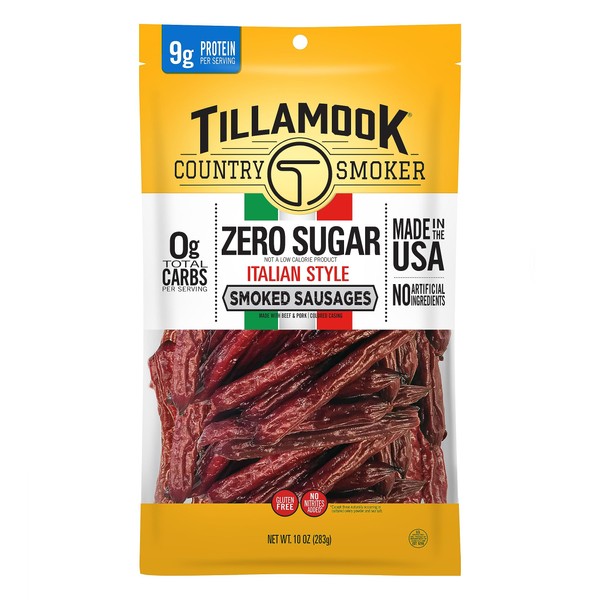 Tillamook Country Zero Sugar Keto Friendly Smoked Sausages, Italian Style,10 oz