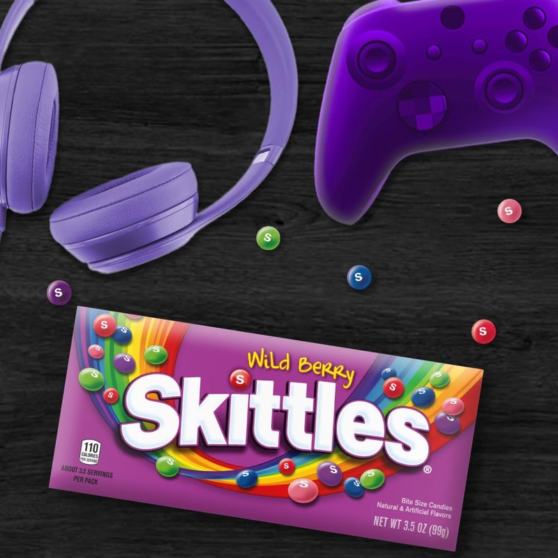 SKITTLES Wild Berry Chewy Candy Theater Box, 3.5 oz Box