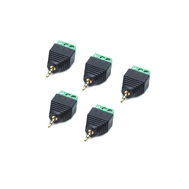 Sscon 5pcs 2.5mm Stereo Audio Male Plug to AV 3-Screw