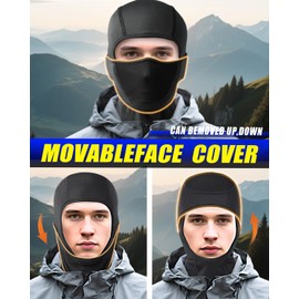 Balaclava Ski Mask,Shiesty Face Motorcycle Mask with Movable Deisgn Men Women-Windproof UV Dustproof for Outdoor Work Black