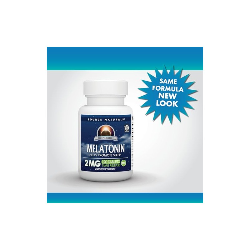 Source Naturals Melatonina Liberada Tiempo 2 mg - 120 Tabletas
