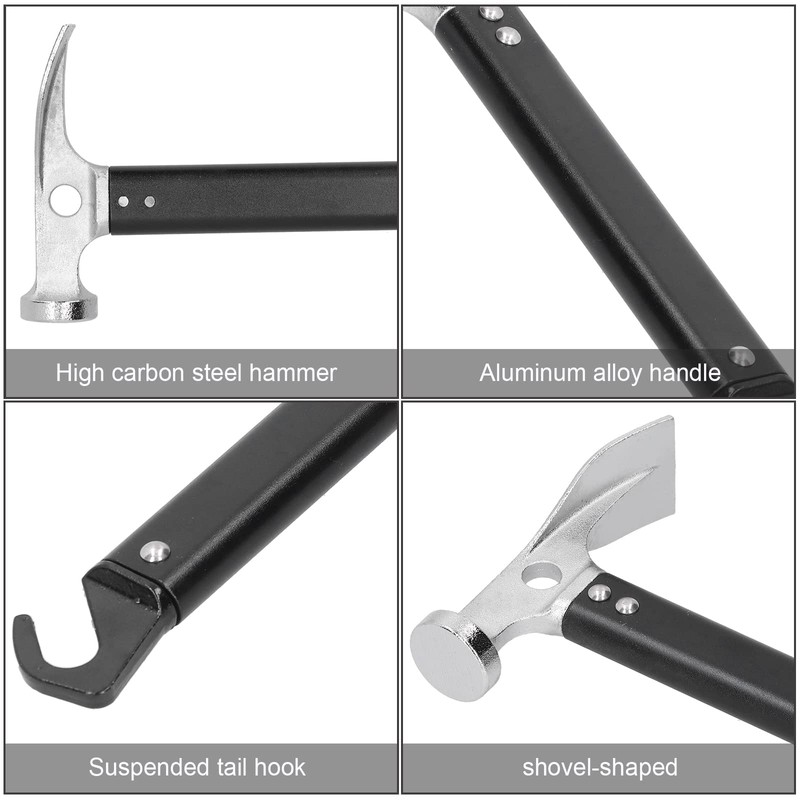 Camping Hammer, 22 cm Multifunctional Aluminium Alloy Mini Portable Outdoor